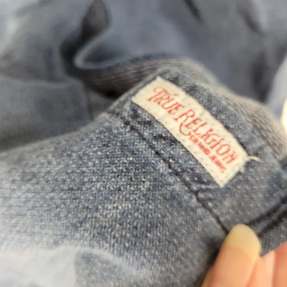 True Religion blue denim button down shirt Size XL Western Streetwear Y2K